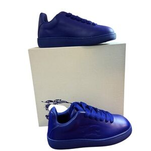Burberry Men's Leather Box Sneakers Blue 11.5 US / 44.5 EU $790